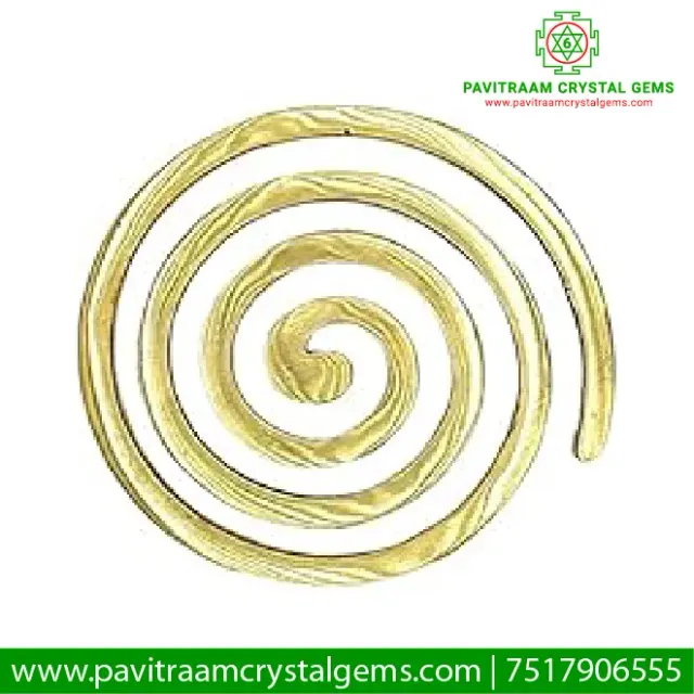 🌀 Brass Round Helix – SW Zone Earth Energy Balancer & Vastu Defect Corrector