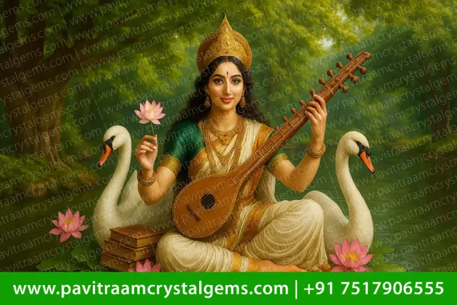 📚 Mata Saraswati Painting – West-Southwest (WSW) Zone | W-33 Inch X H-22 Inch