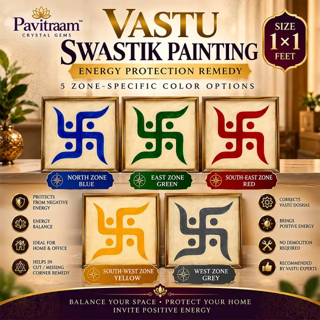 ποΈ Vastu Swastik Painting β 1Γ1 Feet | 5 Zone-Specific Color Options